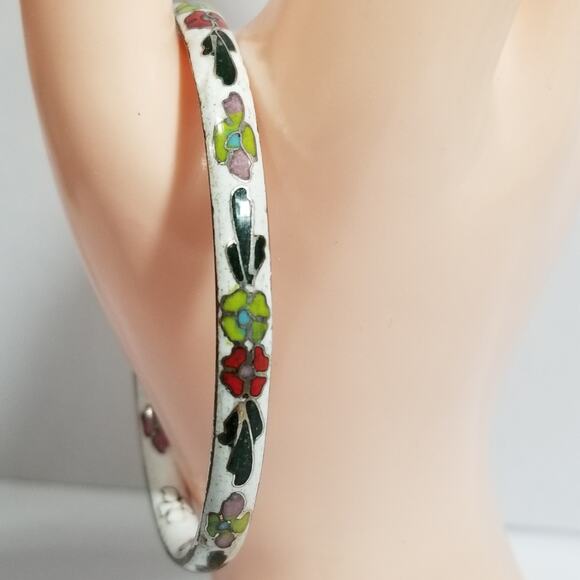 Vintage Cloisonne enamel bangle bracelet 1.1999 - Picture 7 of 9